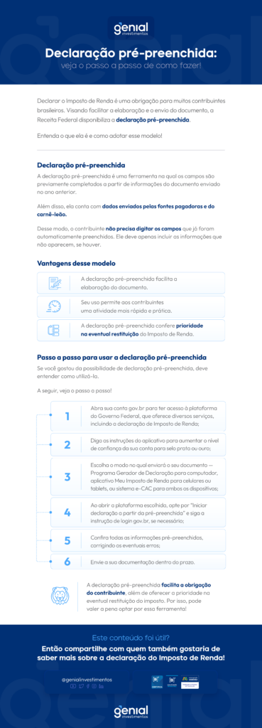 Declaração pré-preenchida: veja o passo a passo de como fazer!